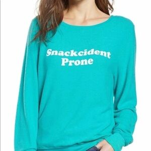 Wildfox “Snackcident Prone” Baggy Beach Jumper Crewneck Sweater